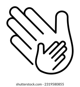 Hands Palm Outline Icon Button Logo Community Design