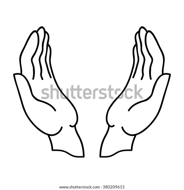 Hands Palms Icon Stock Vector (Royalty Free) 380209615