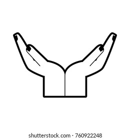 Hands palms open