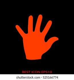 hands, palms, vector icon, eps10