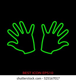 hands, palms, vector icon, eps10