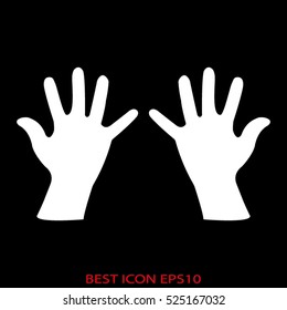 hands, palms, vector icon, eps10