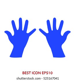 hands, palms, vector icon, eps10