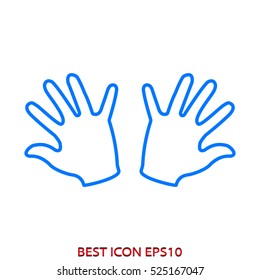 hands, palms, vector icon, eps10