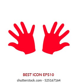 hands, palms, vector icon, eps10