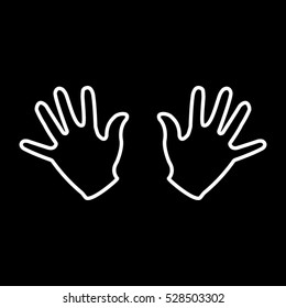hands, palms, vector icon, eps10