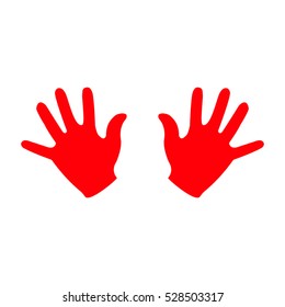 hands, palms, vector icon, eps10