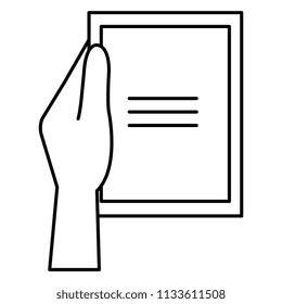 hands with paper document