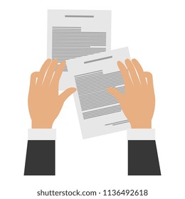 hands with paper document