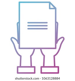 hands with paper document isolated icon