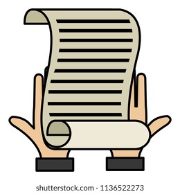hands with parchment icon