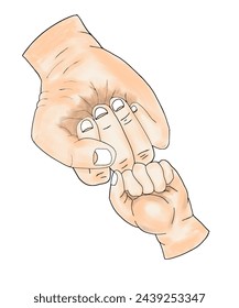 The hands of the parent and child, to symbolize the parent's love for the child. As a symbol of friendship as well.  For mother and child and father and child relationships.