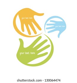 Hands of parents and child.Vector. EPS-10 (non transparent elements, non gradient)