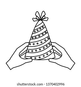 hands with party hat
