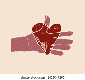hands pass the heart for organ donation