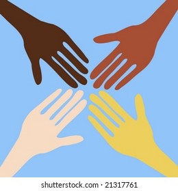 Hands of people of different nations
