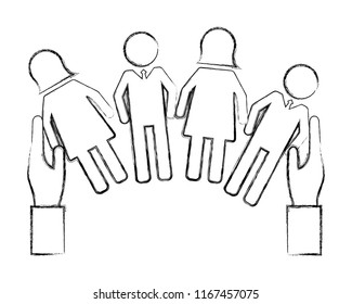 hands with people human resources
