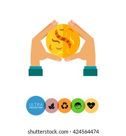 Hands with Petri Dish Icon