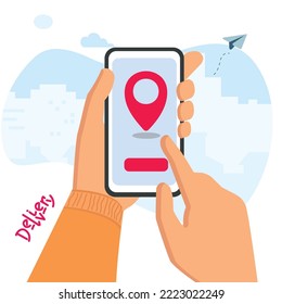 Ilustración de vector de manos con teléfono