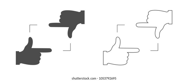 hands photo frame outline icon