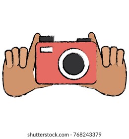 hands with photographic camera