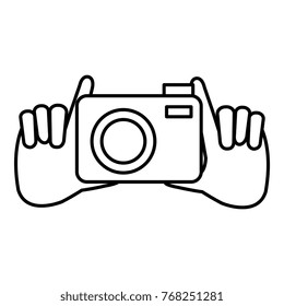 hands with photographic camera