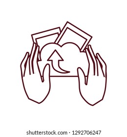hands with photography objects isolated icon