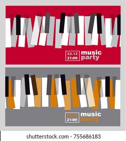 hands and piano keys vector illustration. modern concept jazz concert poster