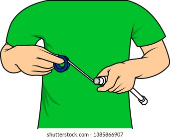 hands with pipe - thread seal tape - plumber