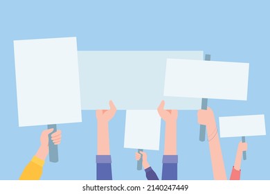 hands with placards background illustration