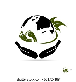 In the hands of the planet, eco, natural, organic
