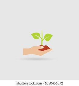 Hands and plant icon