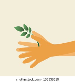 Hands and plant icon