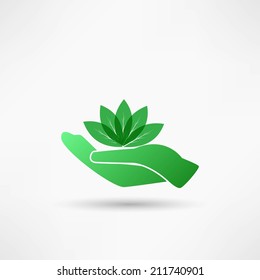 Hands and plant icon