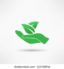 Hands and plant icon