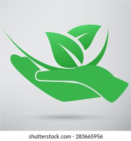 Hands and plant icon