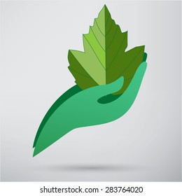 Hands and plant icon