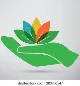 Hands and plant icon