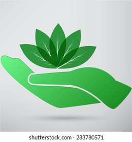 Hands and plant icon