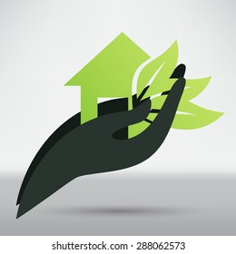 Hands and plant icon