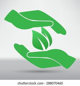 Hands and plant icon