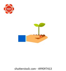 Hands with Plant Icon