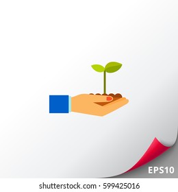 Hands with Plant Icon