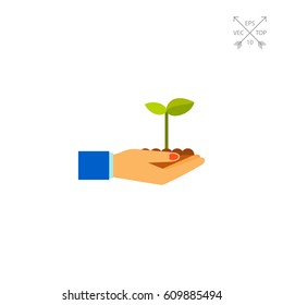 Hands with Plant Icon