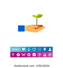 Hands with Plant Icon