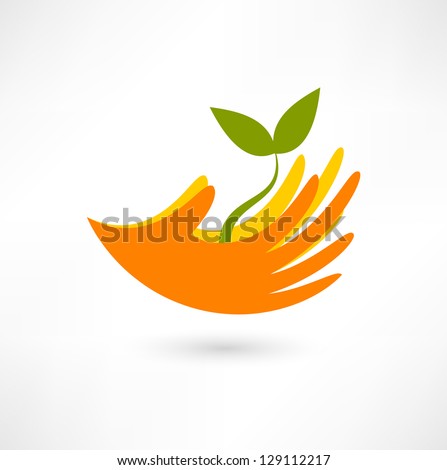 Hands and plant icon
