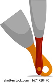 Hands plasterer, illustration, vector on white background.