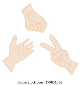 Hands Playing Paper Rock Scissors Stock Vector (Royalty Free) 199851836 ...