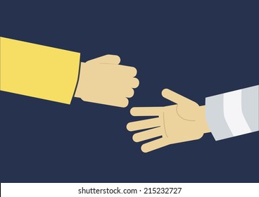 Hands playing paper rock scissors 