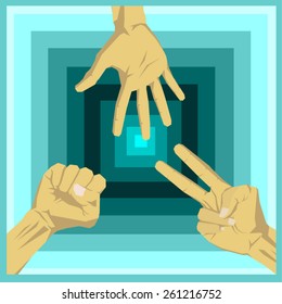 Hands playing rock scissors paper